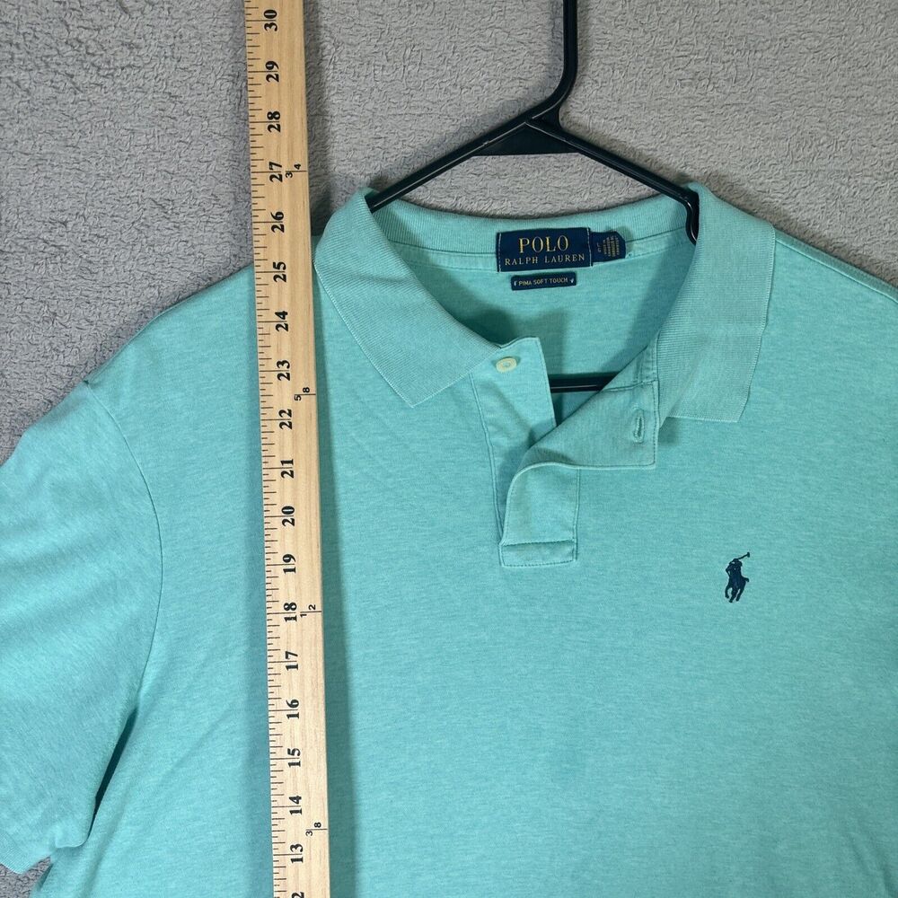 Polo Ralph Lauren Polo Shirt Men’s‎ Size Large Teal Pima Soft Touch - Picture 4 of 7